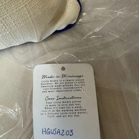 Little Birdie accent pillow. Made in Mississippi
19x14H. Made in USA - Picture 2 of 4